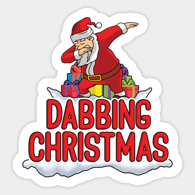 Dabbing Christmas Santa Sticker by Here Comes Art